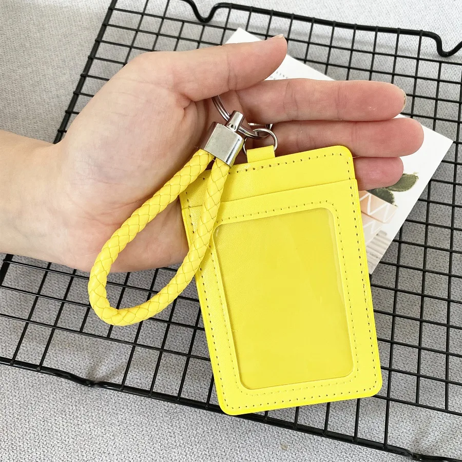 Anime Demon Slayer Kimetsu no Yaiba PU Card Holder Kamado Tanjirou Cosplay ID Card Cover Fashion Keychain Pendant Accessories