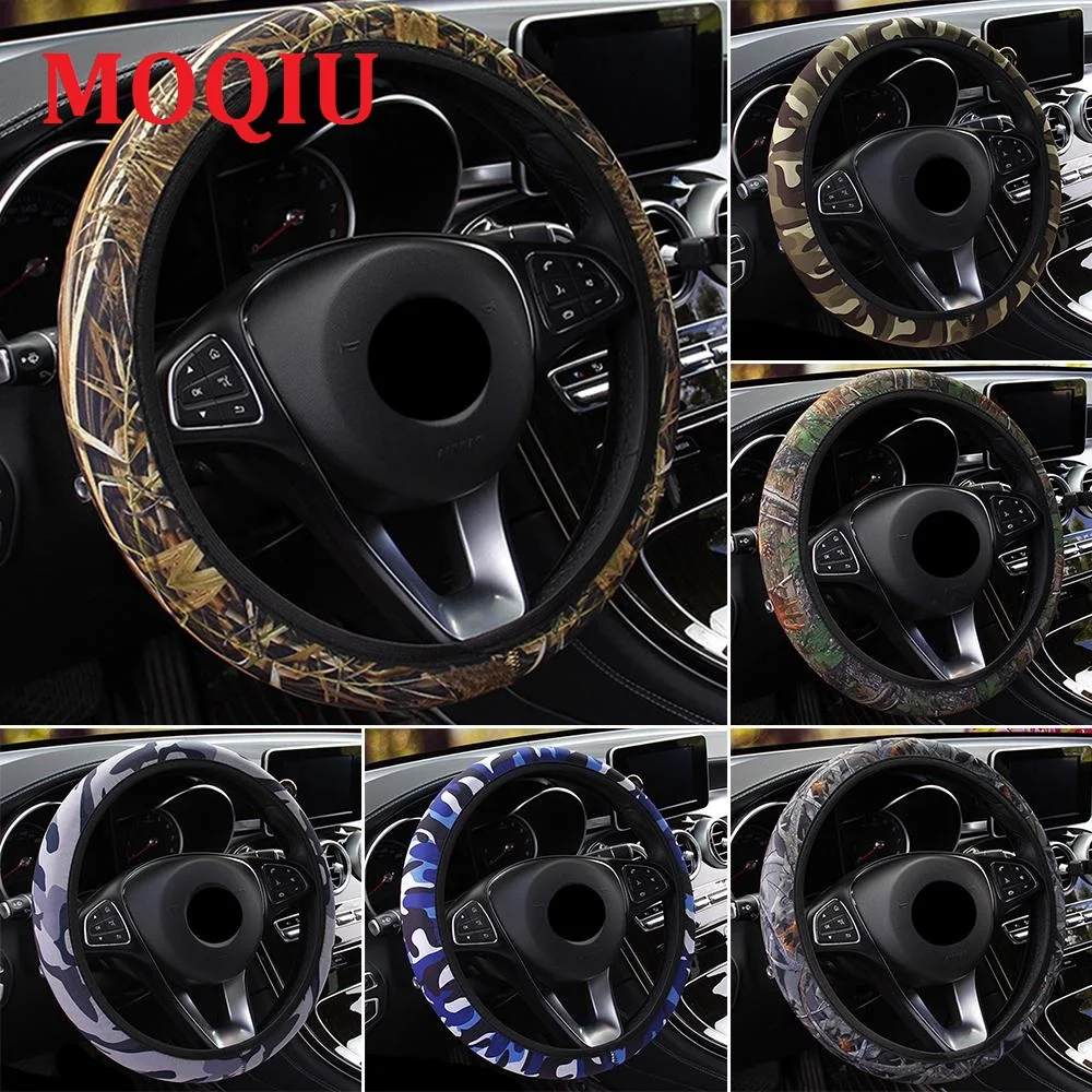 

Fit Most Cars Anti-slip SBR Lycra Camouflage Cover DIY Steering Wheel Car Steering Wheel Cover Car Styling Interior Accessories