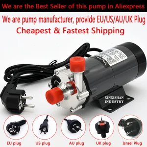 Насос для домашнего пивоварения 15R, нержавеющая сталь 304, термостойкий, магнитный, 140C, вилка UK