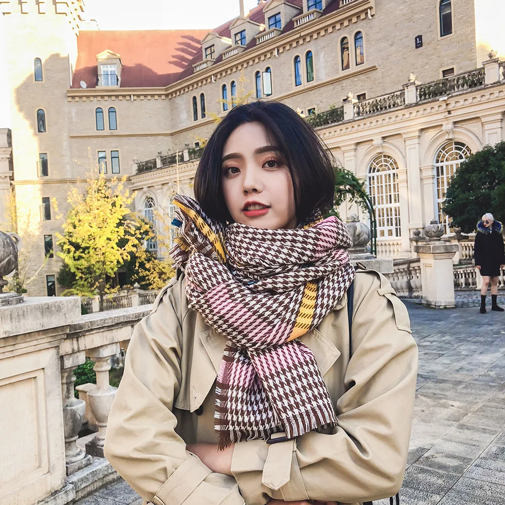 

England Winter Scarf Women 200*70CM Scarfs for Ladies Buffalo Plaid Cashmere Scarf Silk Scarves Long