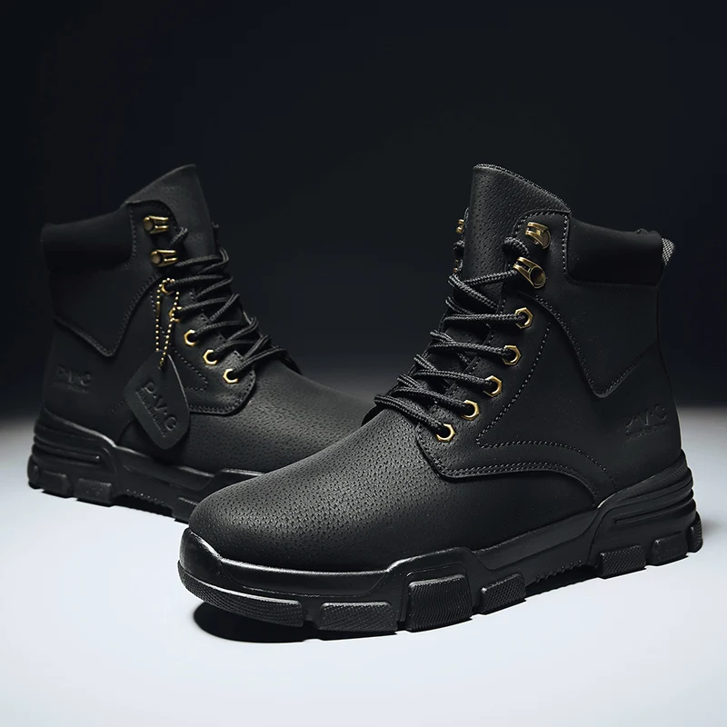 Новинка мужские ботинки резиновые военные до щиколотки кроссовки повседневная