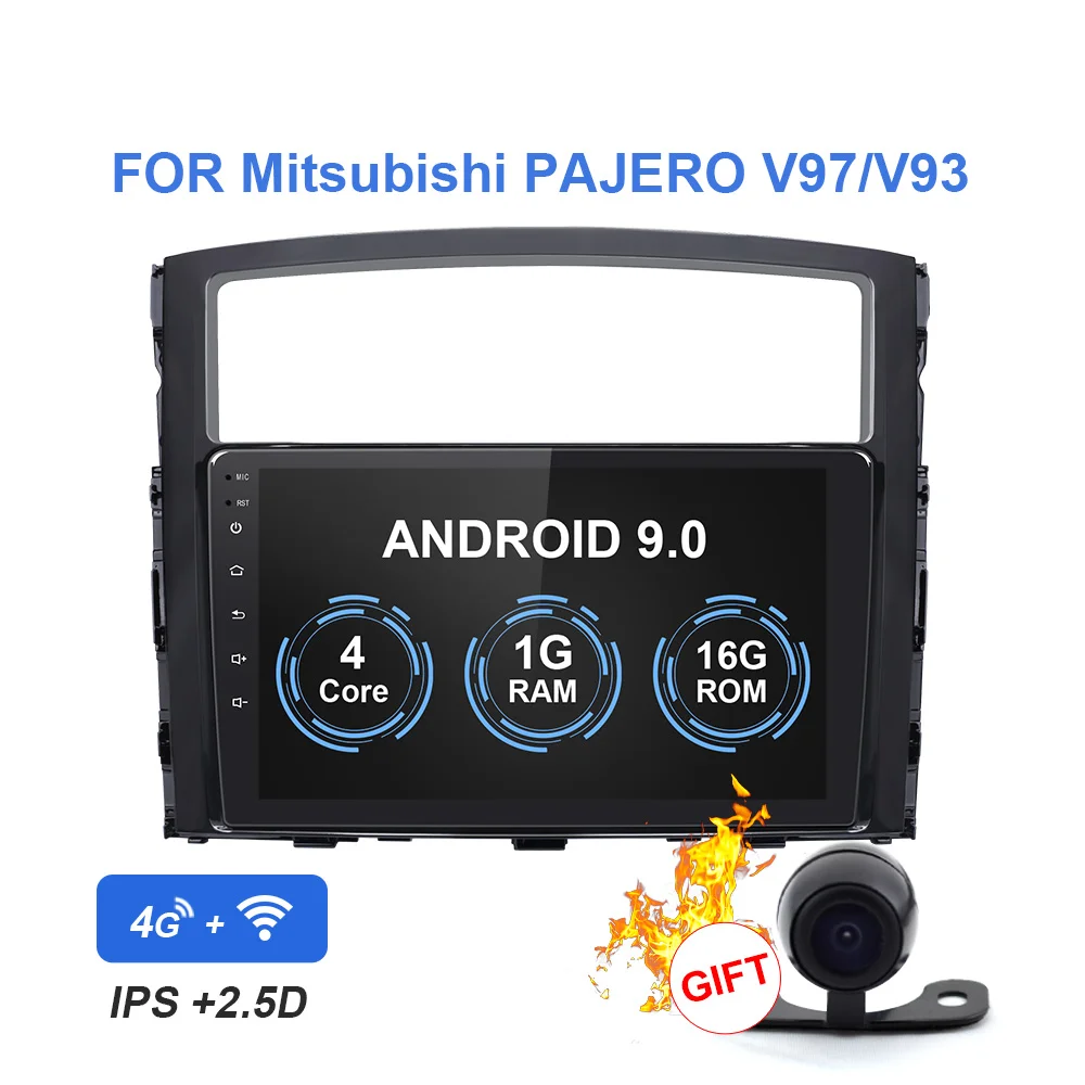 EBILAEN автомобильный Кассетный DVD мультимедийный плеер для Mitsubishi PAJERO 4 2din Android 9 радио gps навигация V97 V93 задняя камера - Цвет: 1G RAM  16 ROM