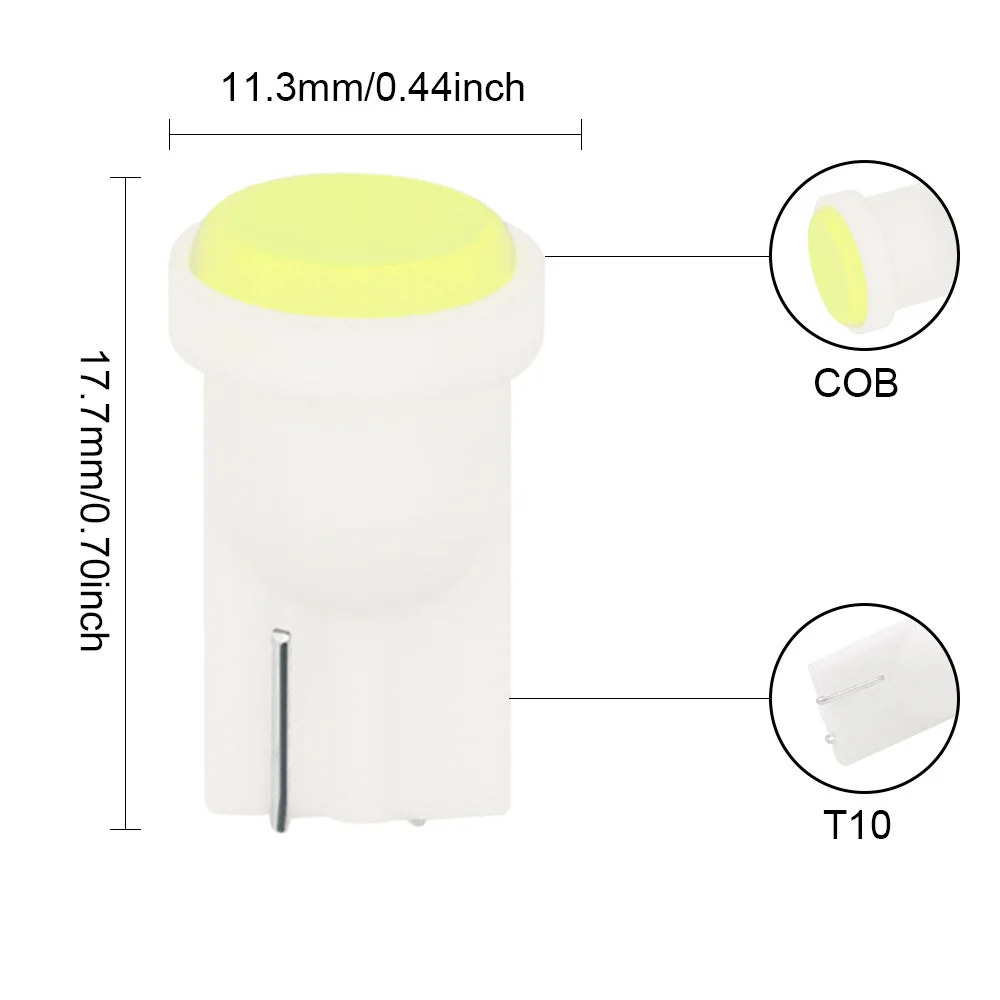 

Factory Direct Selling Popular Car LED Lamp T10 Cob Astigmatism W5w 12V Silicone Lamp Led Lights for Car Car Led Light