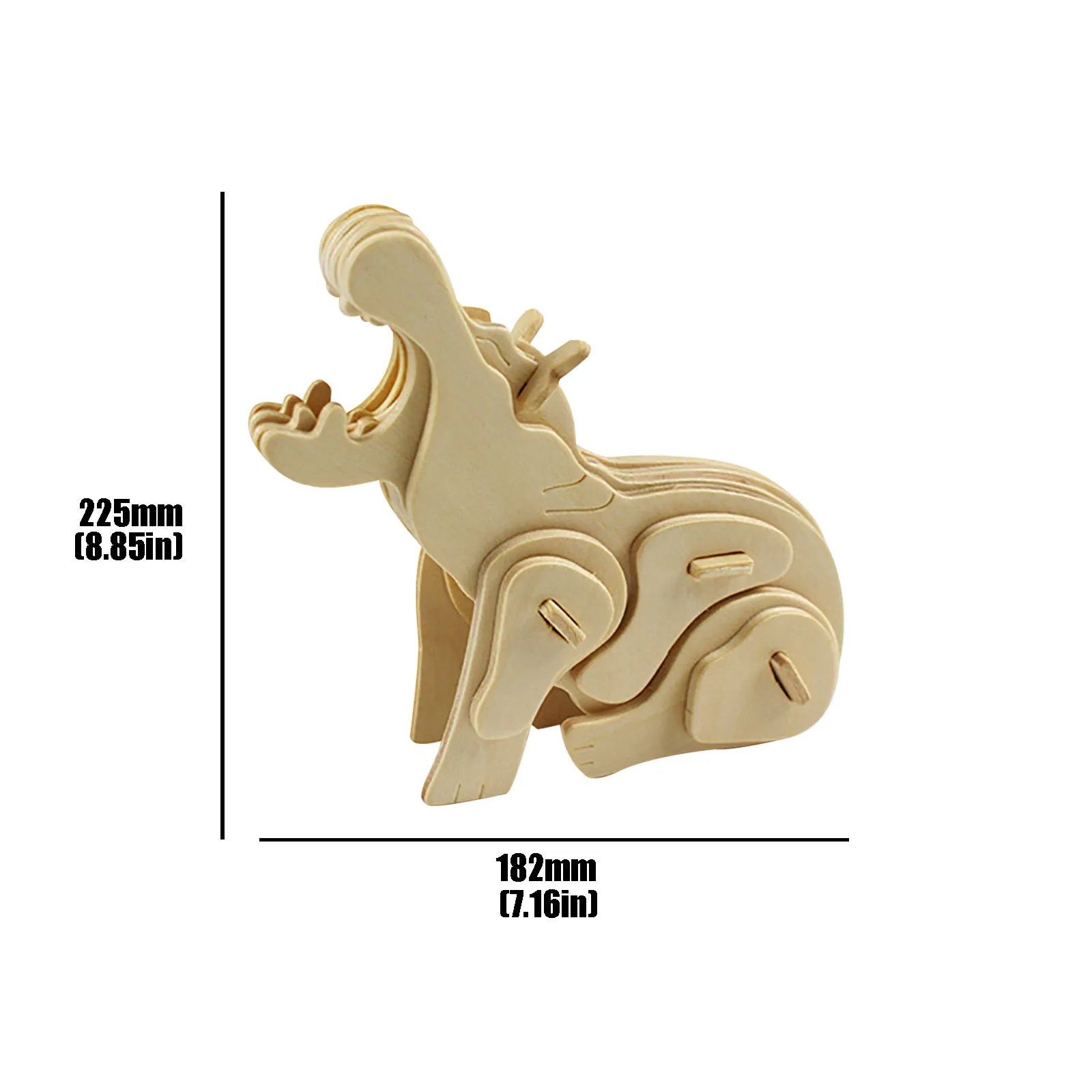 

Child 3d Hippo Jigsaw Puzzles Animal Theme Three-Dimensional Diy Puzzles Woodiness Early Ducation Toys Model Puzzle Montessori
