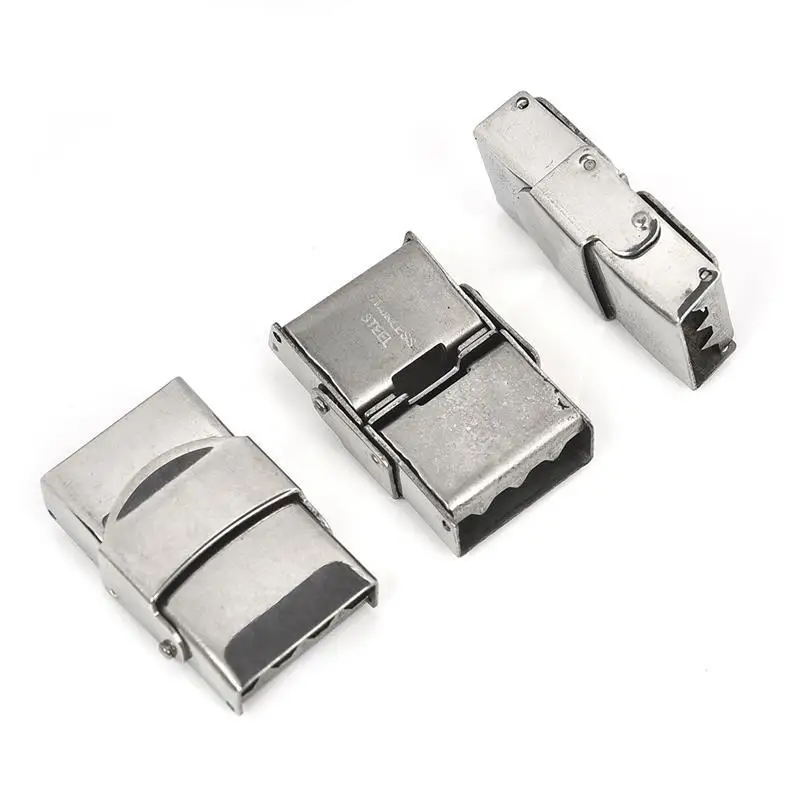 

5pcs/Pack Stainless Steel Clasp Crimp Jaw Hook Watch Band Buckle For Leather Bracelet Making Connectors DIY Jewelry Findings