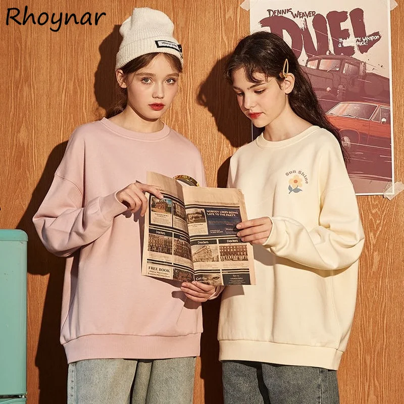 

Женские свитшоты с принтом в Корейском стиле для девушек свободные уютные милые нежные модные Универсальные женские шикарные свитшоты с дл...