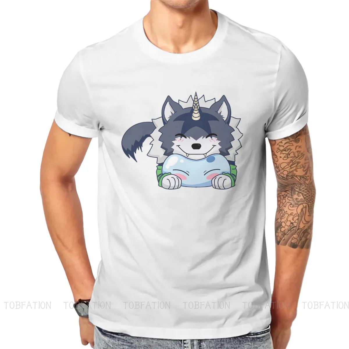 

That Time I Got Reincarnated as a Slime Anime Ranga Rimuru Chibi T Shirt Summer Cotton Men's Clothing Harajuku O-Neck TShirt