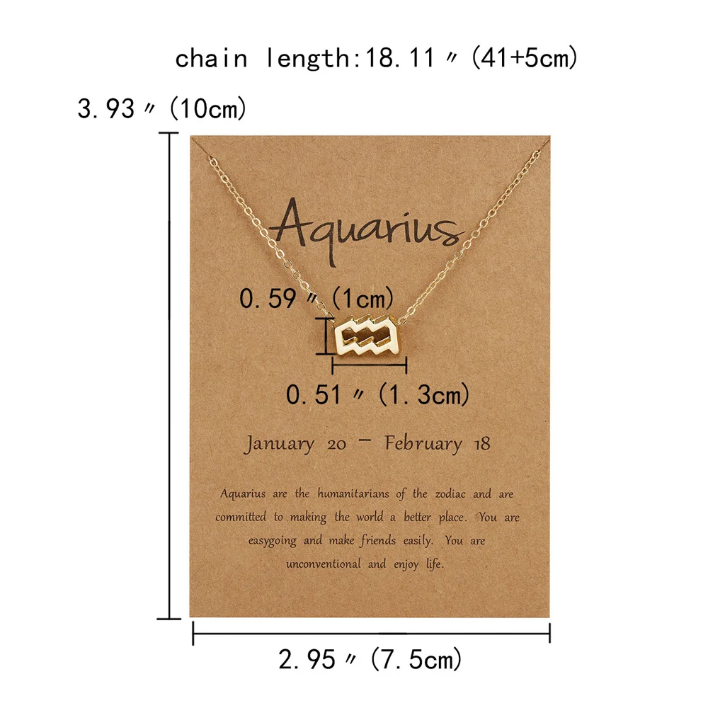 

Men Women 12 Horoscope Zodiac Sign Gold Silver Color Pendant Necklace Aries Leo 12 Constellations Jewelry Kids Christmas Gifts