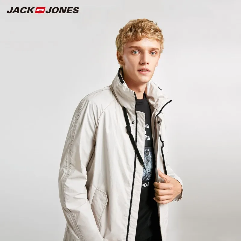 JackJones Осенняя мужская легкая Повседневная куртка с капюшоном уличная одежда