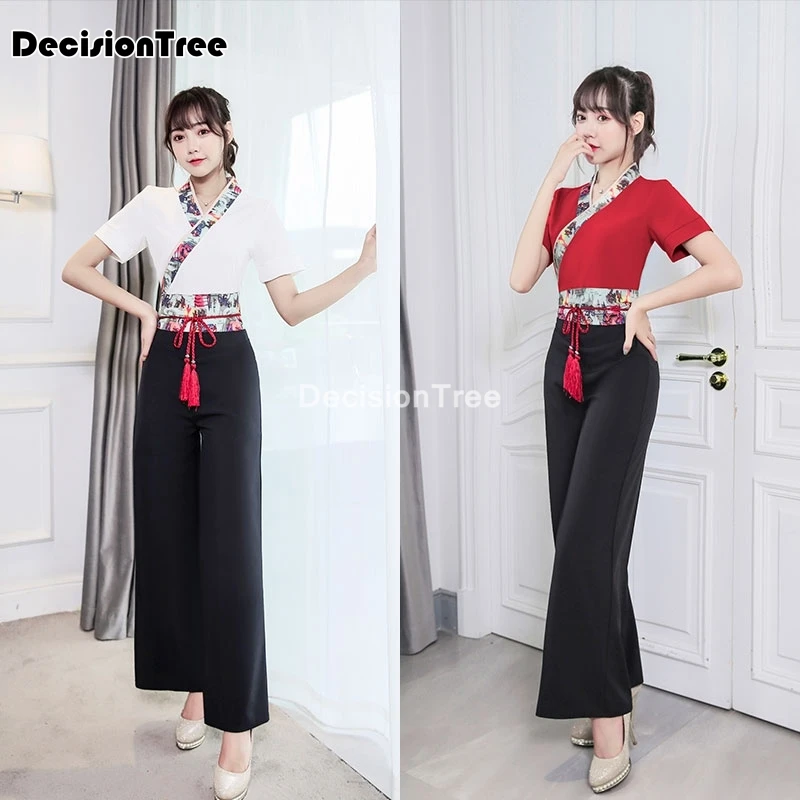 

2022 short sleeve beauty uniform women work clothing hotel waiter work clothes sauna foot bath uniforms spa uniforms