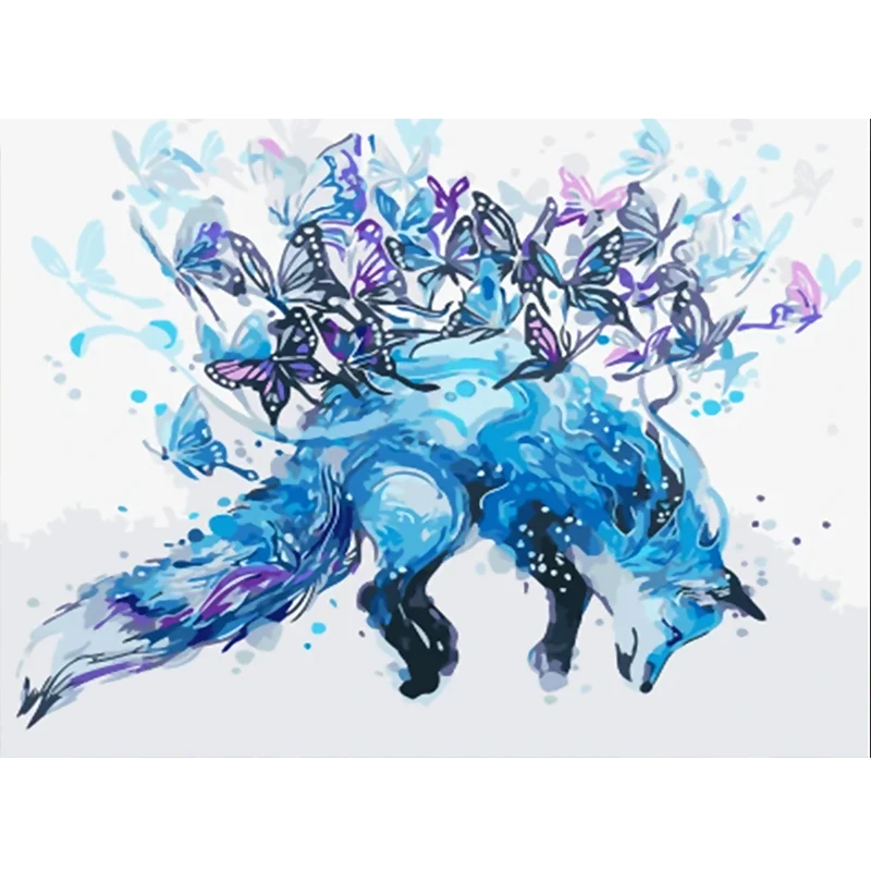 Картина по номерам декорации животным &quotЛиса&quot &quotсделай сам&quot ручная роспись