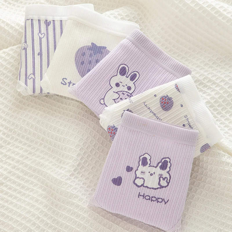 Размеры M XL милые трусики для женщин пурпурного цвета девочек детское нижнее