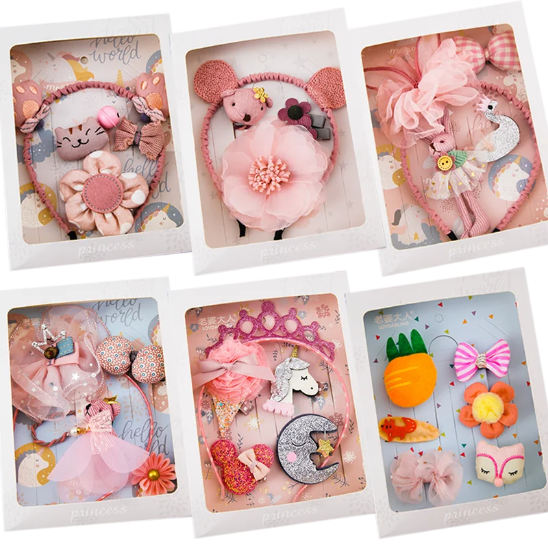 

Little Princess Headdress Girls' Hair Accessories Hairpins/Hairbands Combination Set Birthday Gift Box mo dao zu shi