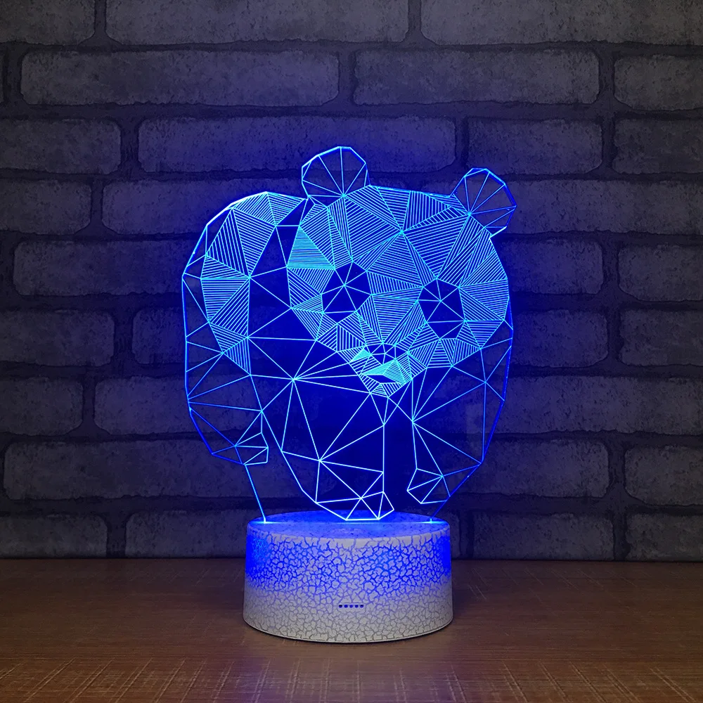 

Panda LED RGB Night Light 7 Color Change Desk Light Action Figure PVC Kids Toys Brinquedos Christmas Gift