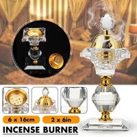 portable 6in mini bakhoor incense burner metal diamond floral arabian crystal censer mabkhara aroma stove holder home decor