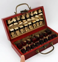 crafts decor asian miniature foldable chess board terracotta warriors portable gift box