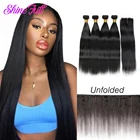 ShineFull волосы, 4 пряди в партии, перуанские 100% человеческие волосы, человеческие волосы без повреждений, индивидуальное плетение, прямые волосы 8-28 дюймов