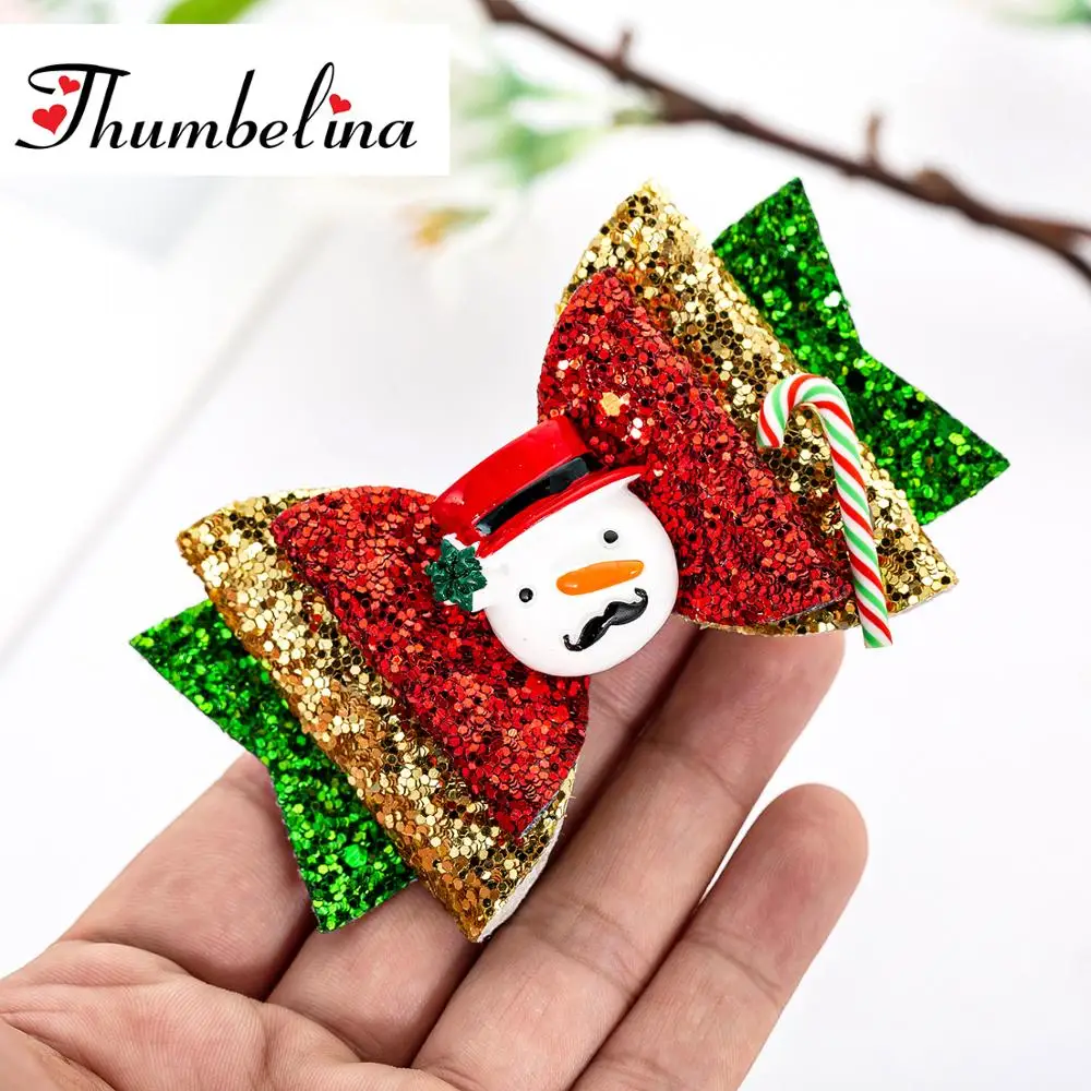 3 5 дюймов Рождество милый олень заколки желе банты для волос Танцевальная