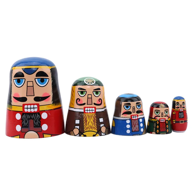5 Pcs/Set Walnut Russian Dolls Hand Painted Home Decor Birthday Gifts Baby Toys Nesting Wooden Matryoshka | Игрушки и хобби