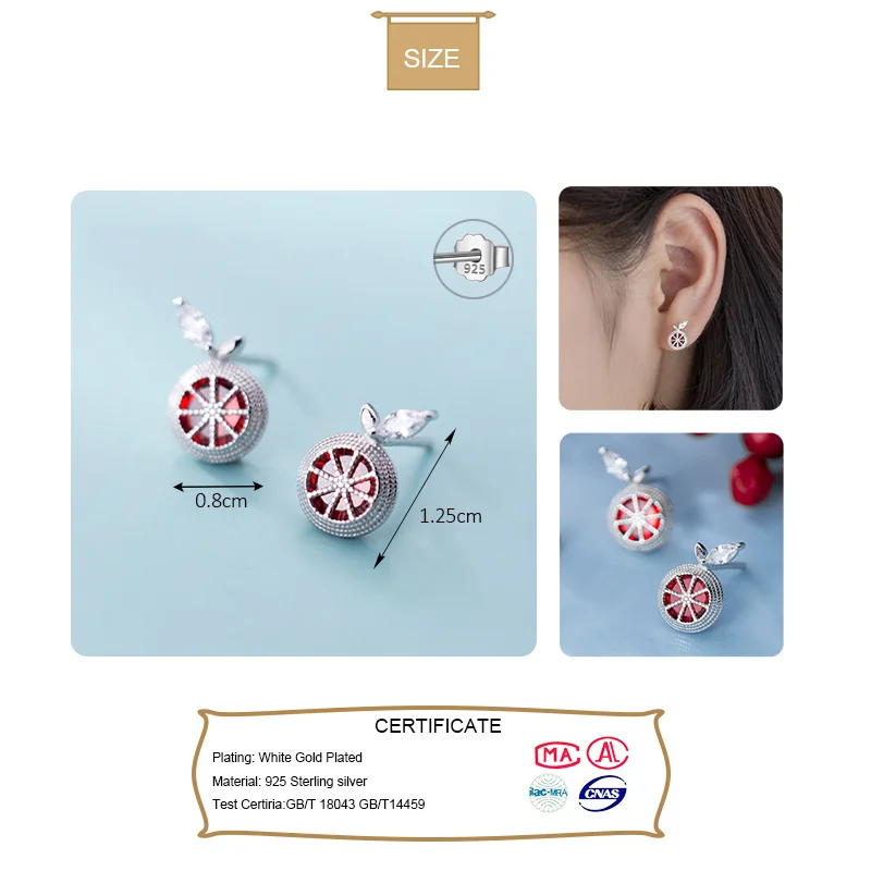 Женские серьги гвоздики из серебра 100% пробы с фианитом|Серьги-гвоздики| |