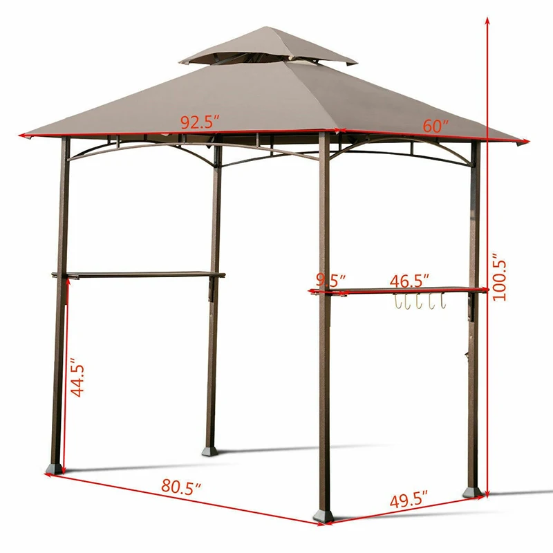 

High Quality 360 Degree Ventilation Arbours 8' X 5' Outdoor Barbecue Grill Gazebo Canopy Tent BBQ Shelter OP3672