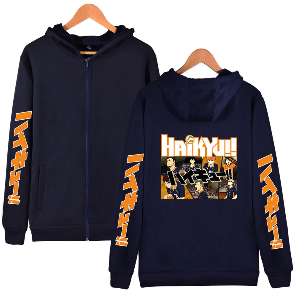 Толстовка Haikyuu на молнии с капюшоном куртка для старшей школы пальто