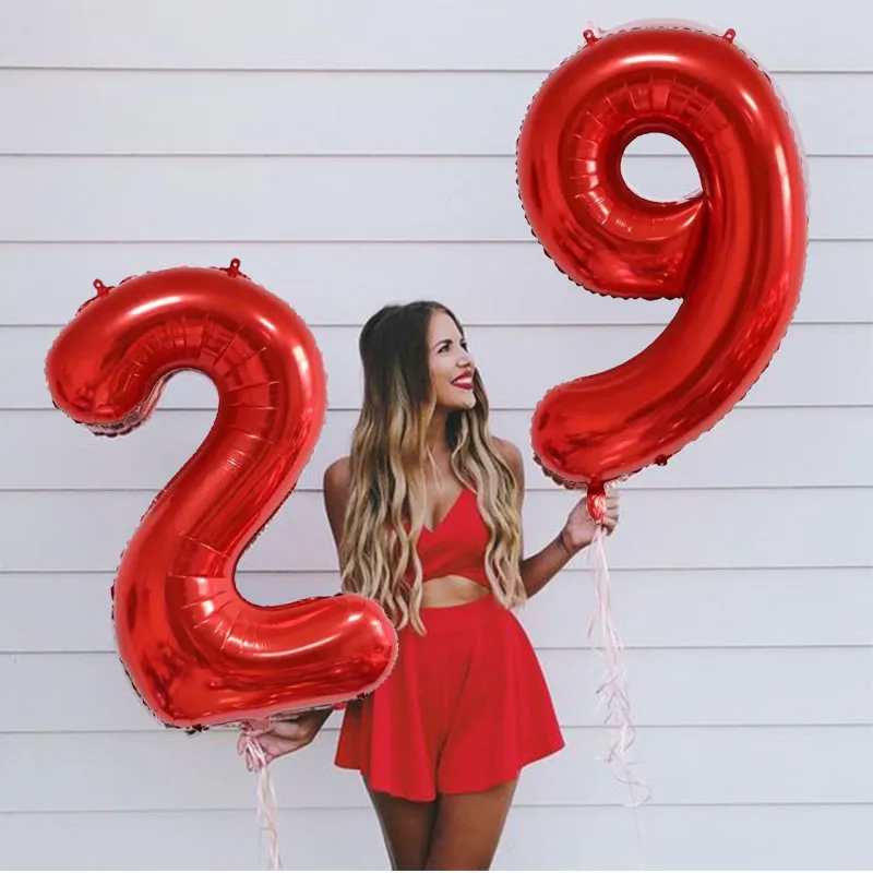 2 шт. фольгированные гелиевые шары с цифрами 30/40 дюйма|number 21|number 40number decoration |