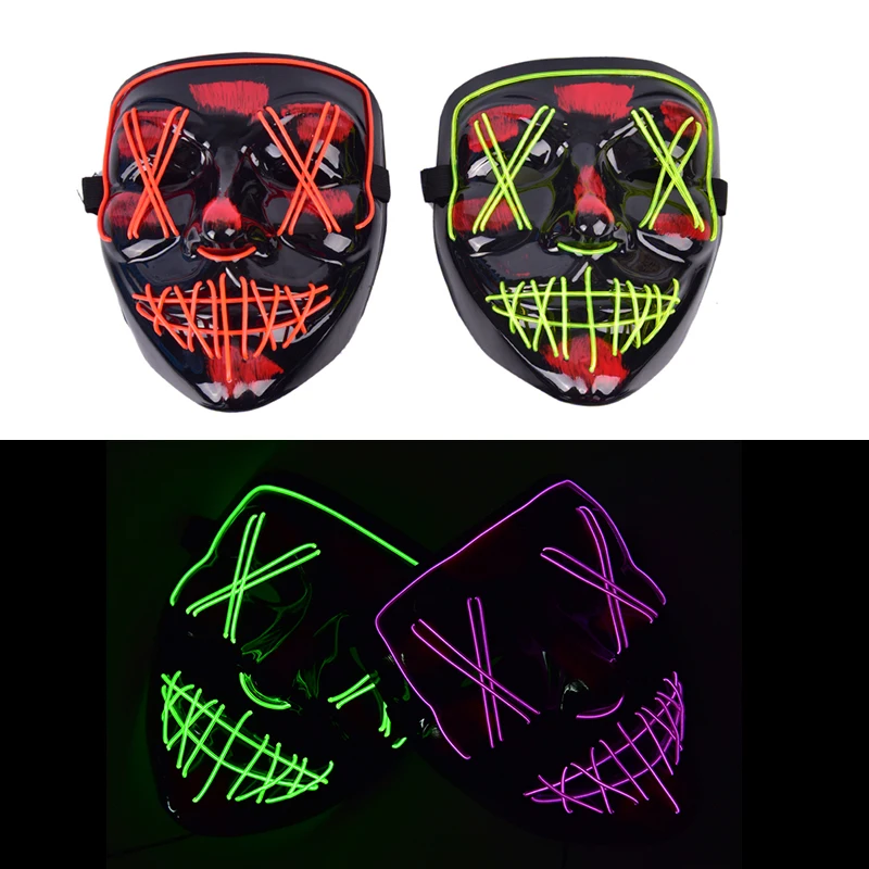 

Halloween LED Mask Cosplay Party Neon Light Up Masks Masquerade Carnival Costume Props