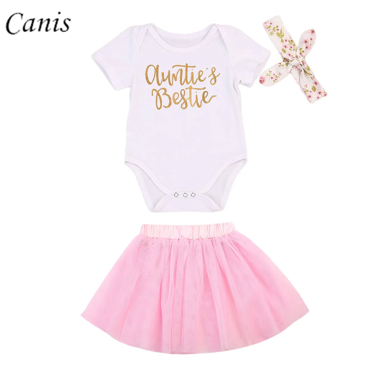 3 шт./комплект детский белый комбинезон + розовая юбка пачка повязка на