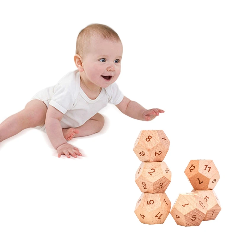 

Game Board Interactive Tribute Wooden Dice Board Game Accessories Toy Gift for Adults Role Play Game Dice with 12 Sides