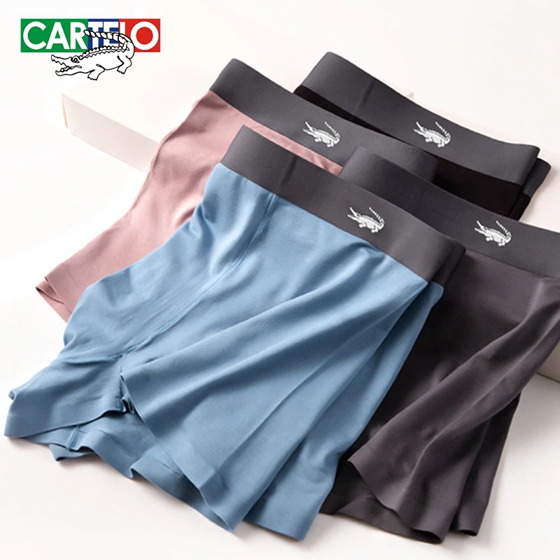 

CARTELO Men's Antibacterial Underwear Men Soild Boxers Underpants Male Regenerated Cellulose Fiber Panties Summer Shorts