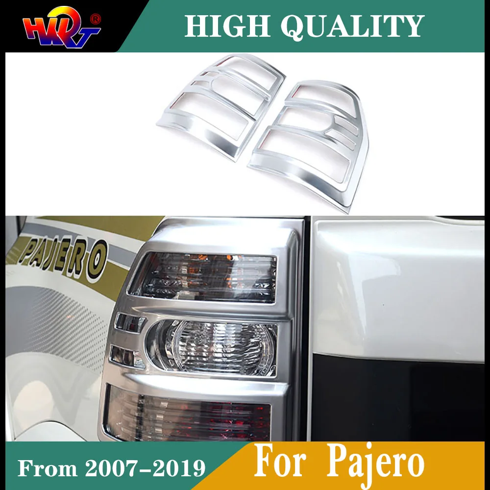 

2pc Car Taillight Styling Matte Silver tail light Rear lamp Cover for Mitsubishi PAJERO 2007-2019 taillight Trim Accessories