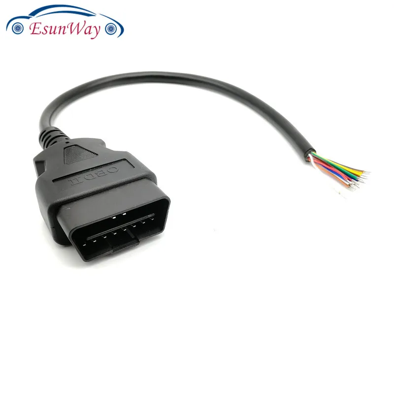 5 шт./лот! 16-контактный Штекерный разъем OBD2 для открытия кабеля OBD OBDII OBD-ii ODB2