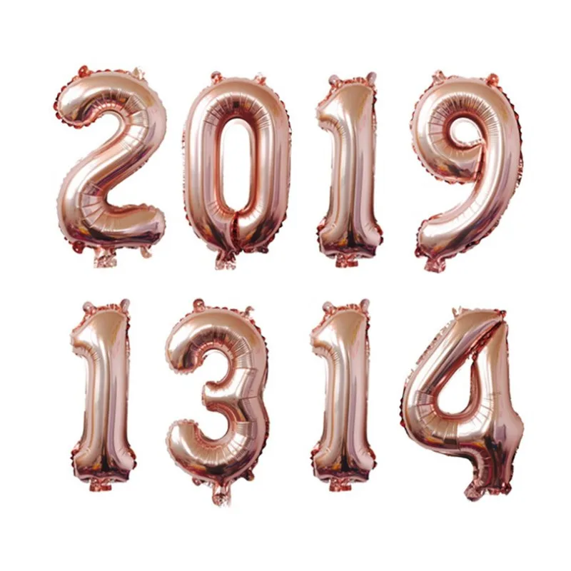 32 дюйма Золотое серебряное число Фольга воздушные шары цифры шарики для день