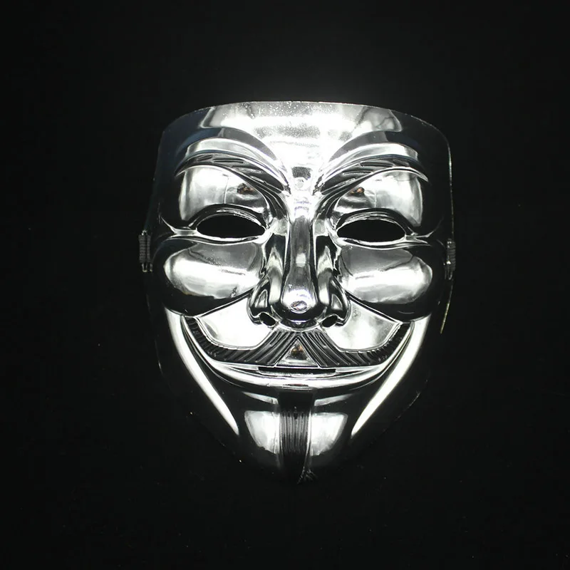 Используется для маскарада вечерние карнавалов Хэллоуин костюм вечерние марта протеста Горячая V Маска Вендетта золото/серебро - Цвет: silver color