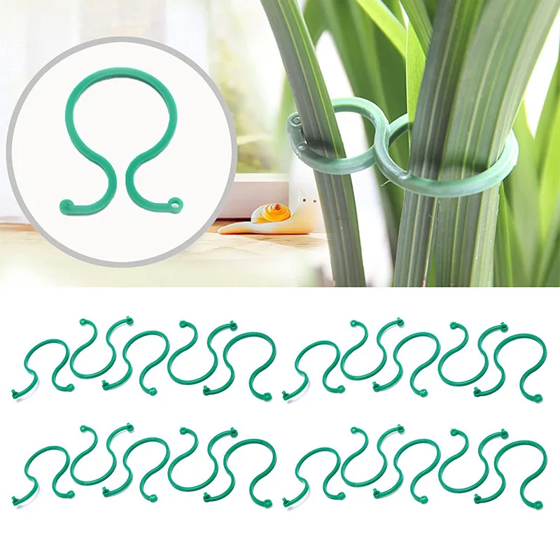 50Pcs Garden Plant Support Clips Ties Twisty Plant Rings for Supporting Stems Vines Grow Upright 4cm x 2.7cm