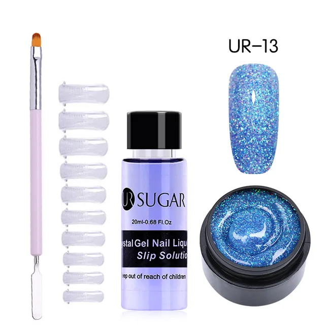 4pcs set13 UR SUGAR 15 мл Быстрый строительный поли гель продлевающий половой акт розовый блеск Замачивание от УФ СТРОИТЕЛЬ удлинение гель набор Типсы для маникюра палец расширение - Цвет: 4pcs set13