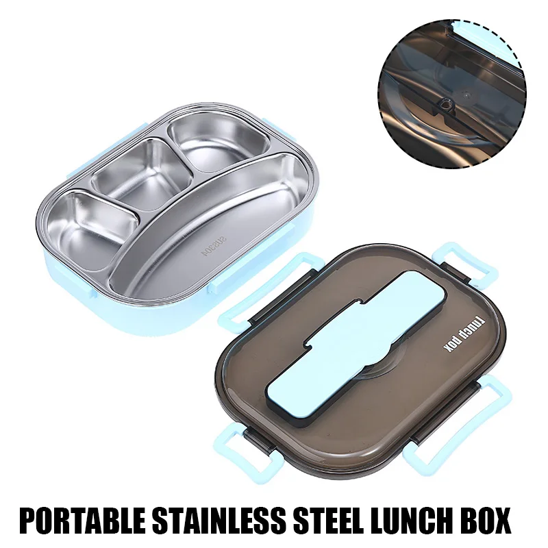 Новые 3 или 4 сетки Коробки для обедов Еда контейнер Термальность Нержавеющая