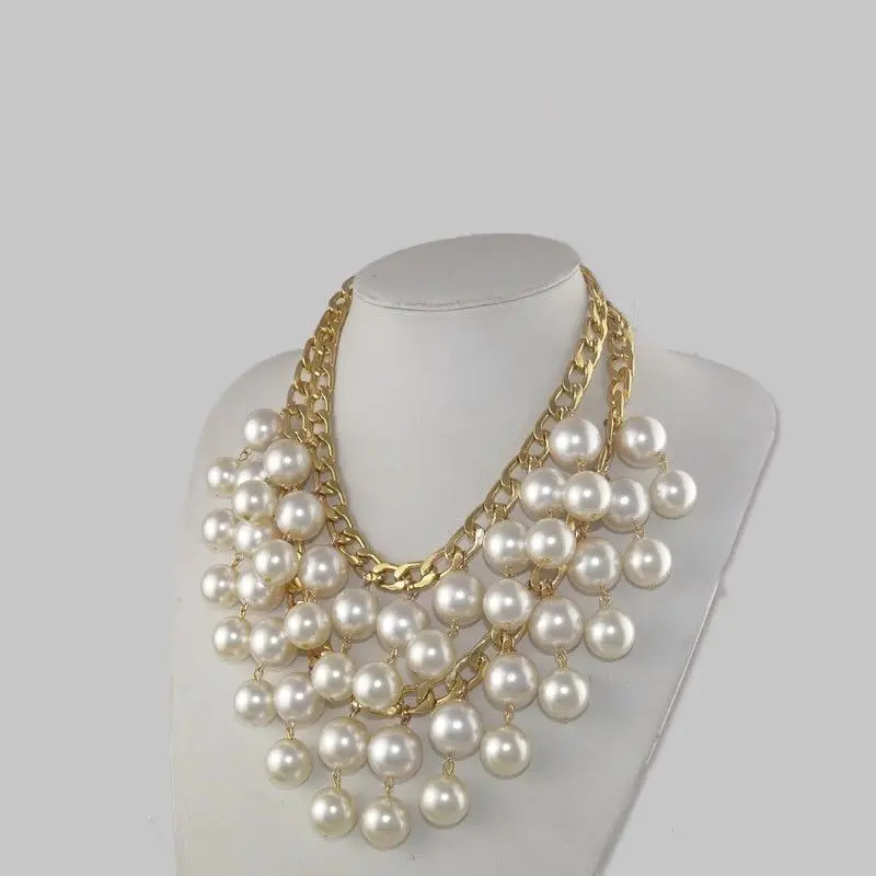

2 Broke Girls Caroline Pearl Beads Golden Necklace Pendant Cosplay Dropshipping