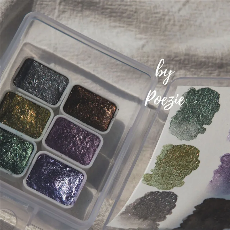 6 шт./Корд. Фотоэлементы для ногтей акварель синий фиолетовый зеленый маникюрный