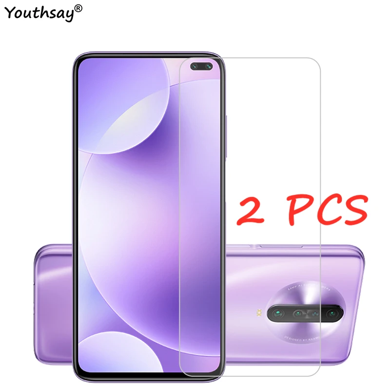 Protector de pantalla de vidrio templado para Xiaomi Redmi K30, pel&iacute;cula protectora para Xiaomi Poco X2, 2 uds.-0
