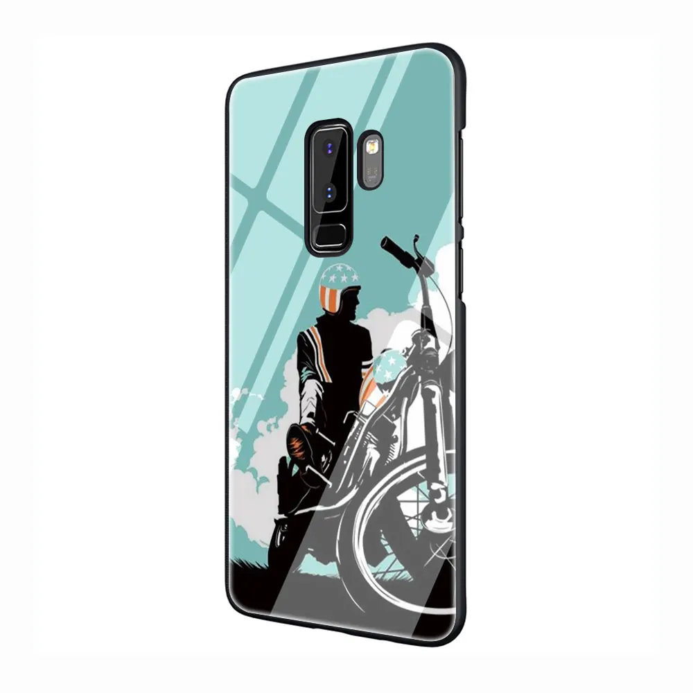 Байкер закаленное Стекло Телефон чехол для Galaxy S7 edge S8 9 10, 8, 9, 10, плюс A10 20 30 40 50 60 70 - Цвет: G9
