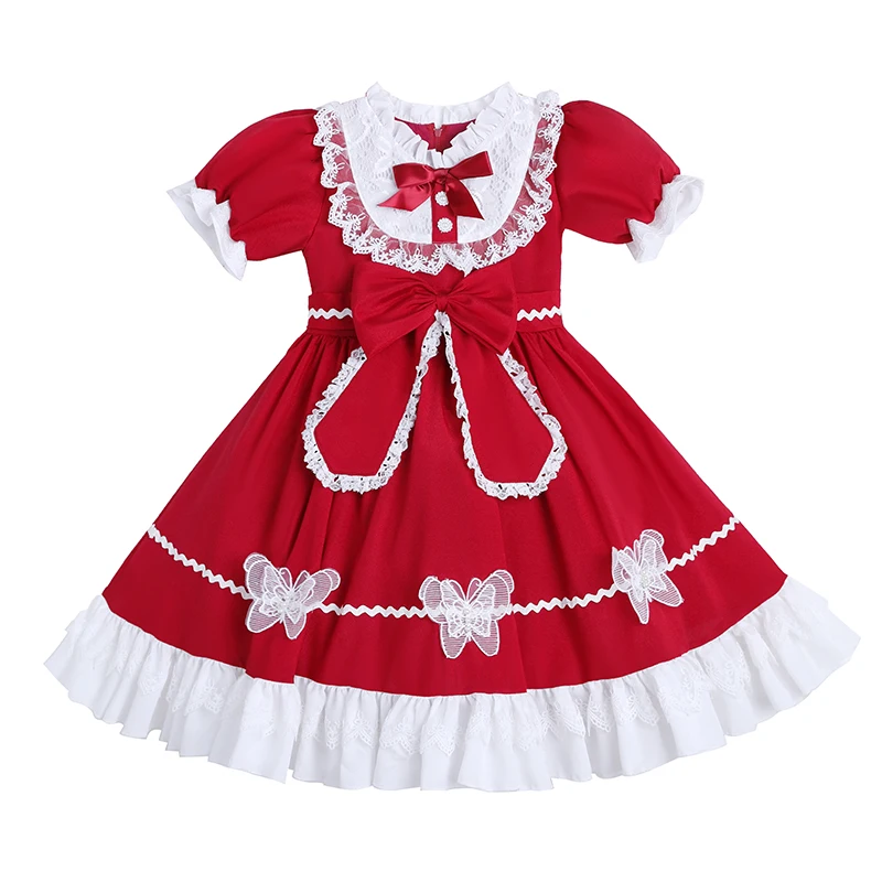 

Лидер продаж, детское платье в стиле "Лолита" для девочек с цветами, повседневное свадебное вечернее платье с бантом, костюм принцессы, детск...