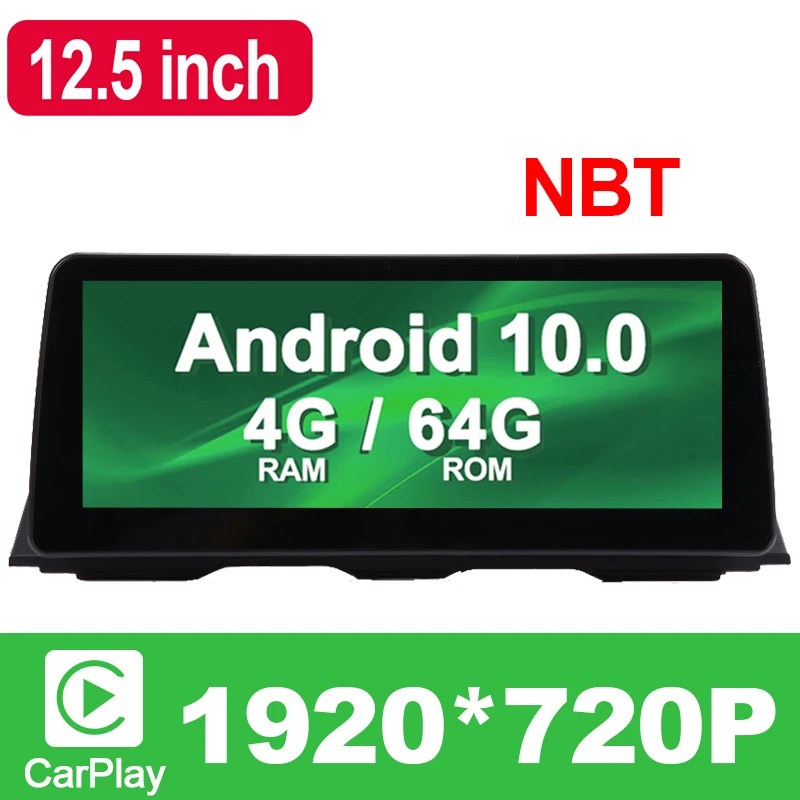 

12.5" 4G RAM 64G ROM Android 10.0 Car Audio Video Media Stereo GPS ForBMW 5 Series F10 F11 2013 2014 2015 2016 2017 NBT