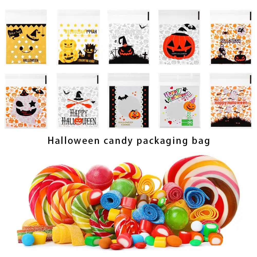 

Plastic Birthday Decor Baby Shower Festival Favors Candy Bags Self-adhesive Halloween Party Decoration Cookie Package
