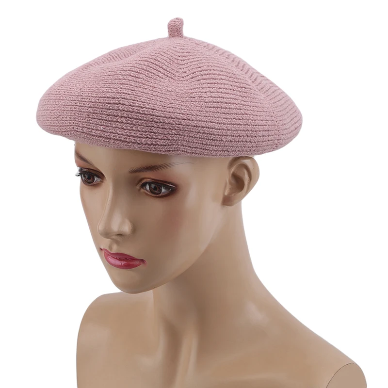 Шапка детская вязаная однотонная шапка для мальчиков и девочек теплая шерстяная