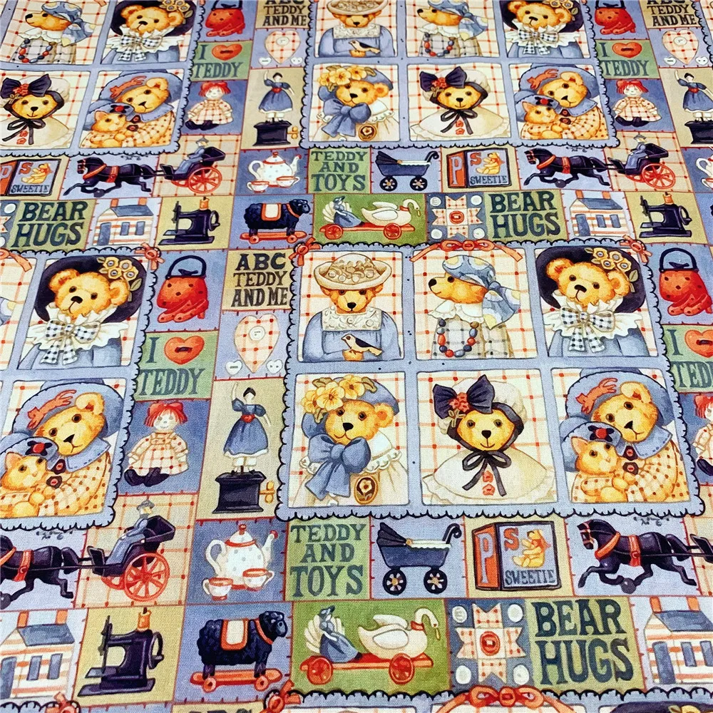 Плюшевый мишка простая хлопковая ткань для шитья аксессуары квилтинга сделай