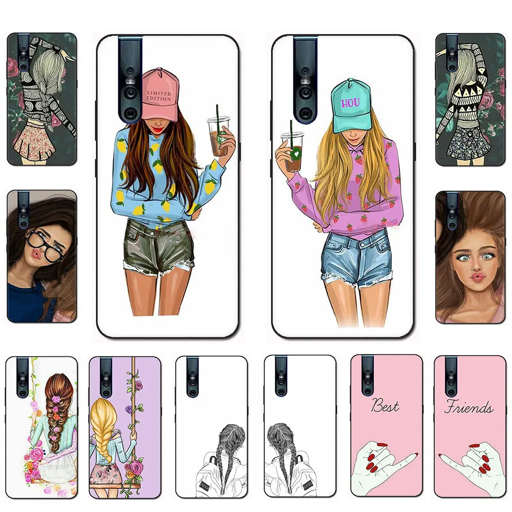 С надписью Best Friends Matching ТПУ чехол для телефона для VIVO Y11 V15 S1 V11 Y83 Pro V9 V7 V5 Y17 Y55s Y69 Y71 Y81s Y91C Y93 Y66 X9s