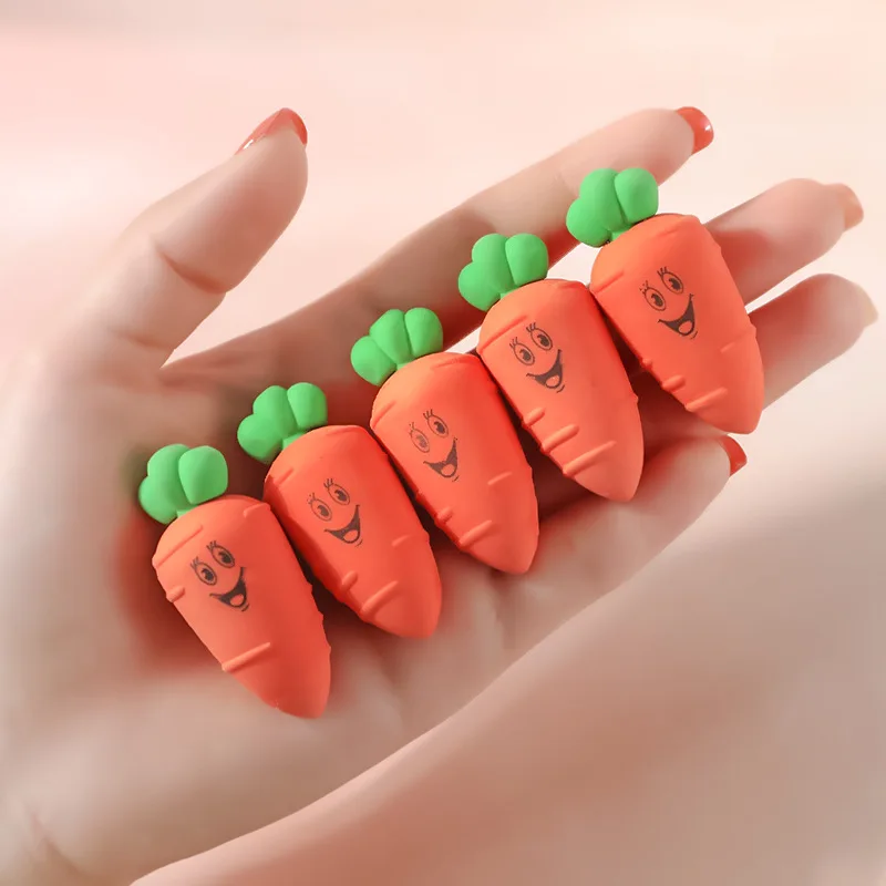 

Cute Erasers for Kids Kawaii Stationery Creative Carrot Earaser for Girls boys School Supplies Japan Korea Stationery Wholesale