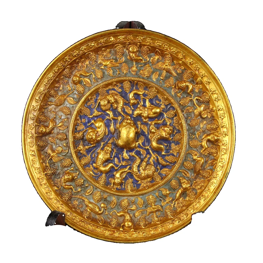 

Laojunlu бронзовое и позолоченное зеркало из перегородчатой бронзы коллекция шедевров из антикварной бронзы ювелирные изделия в традиционном ...